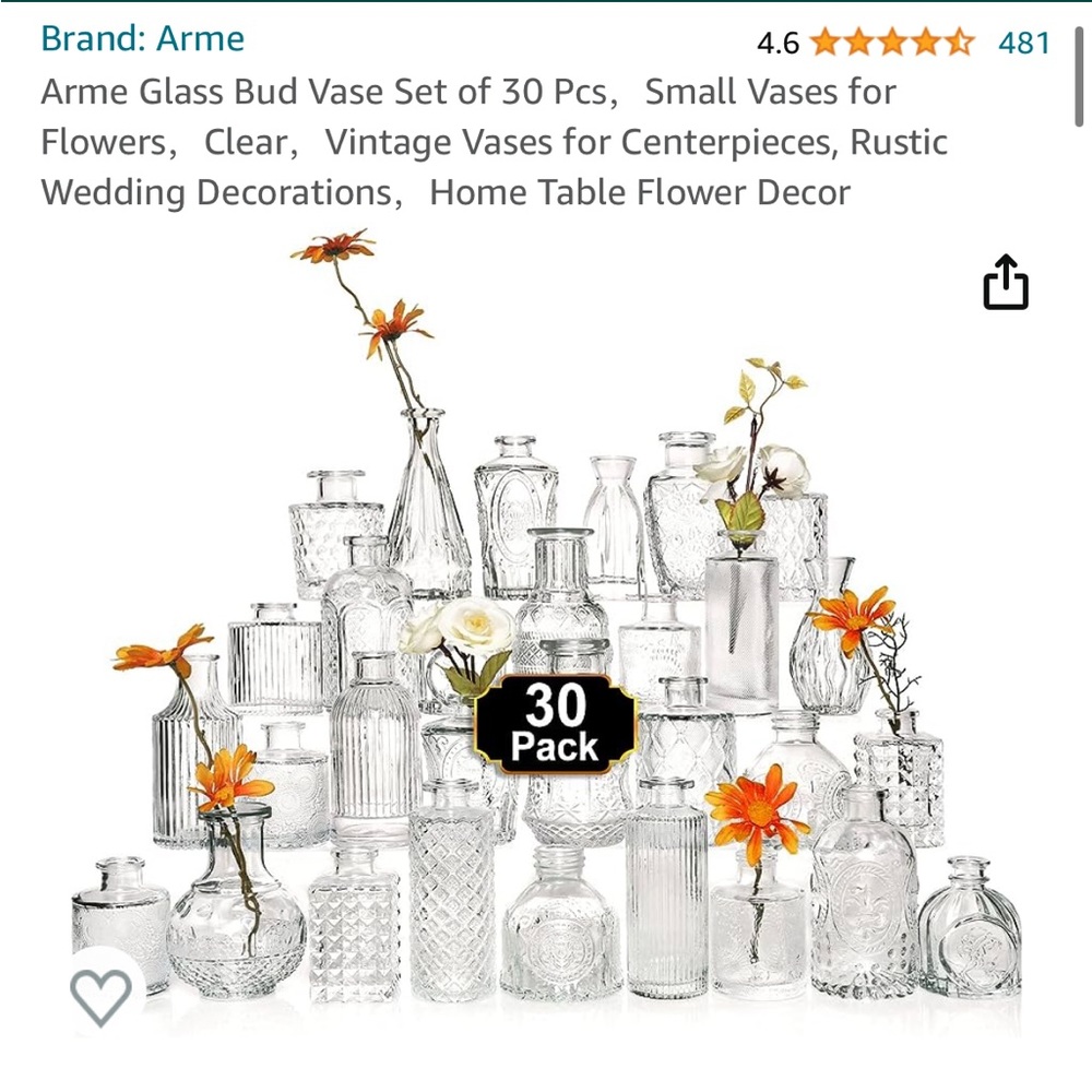 59 Clear Single Flower Bud Vases